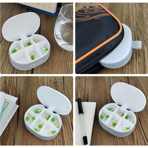 Pill Box Small Pill Organiser Travel Pill Box Mini Pillbox Portable Daily Pills - Picture 6 of 7